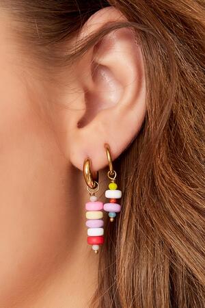 Kleurrijke kralen oorbellen - #summergirls collection Wit goud Stainless Steel h5 Afbeelding3